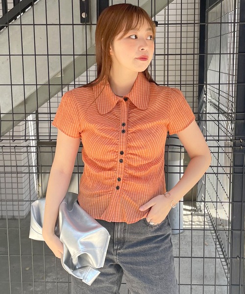 ブラウス シャツ 「秋口まで着られる」シアーチェックシャーリングシャツ レディース URBAN RESEARCH DOORS シャツ ブラウス シアーチェックシャツ