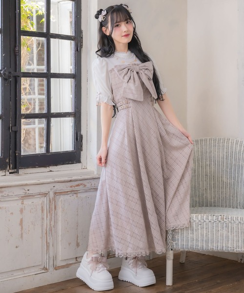 ROJITA ワンピース ビッグリボンポイントドッキングロング