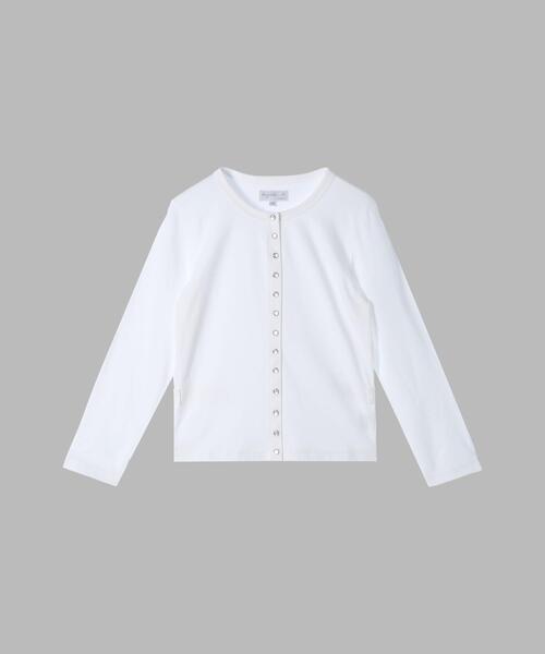 Agnes b. オーガニックコットン 長袖 カーディガンプレッション agnes b.（アニエスベー） カーディガン オーガニックコットン 長袖