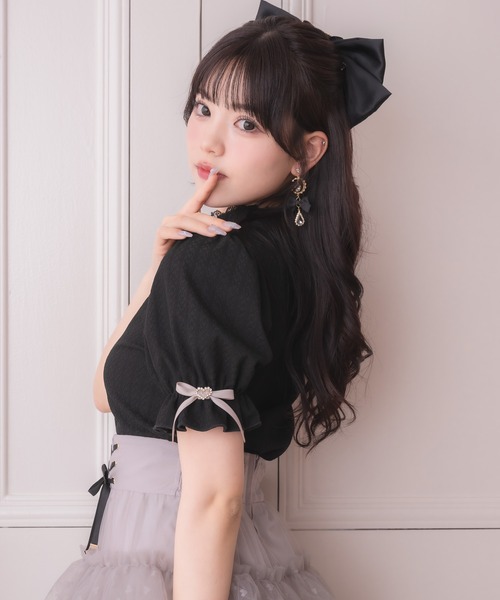 ROJITA tシャツ バックルチョーカーハートカットトップス