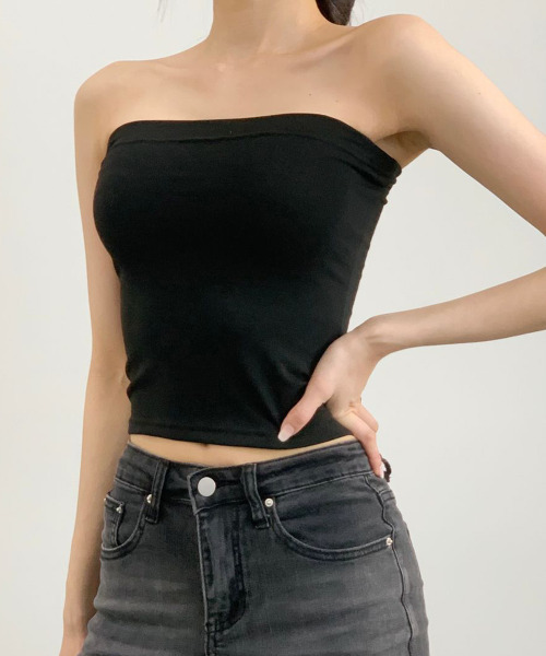 チューブトップ ベアトップ イレギュラーハイネックプルオーバー チューブトップ ベアトップ ショート丈 : ZOZOTOWN Yahoo!店