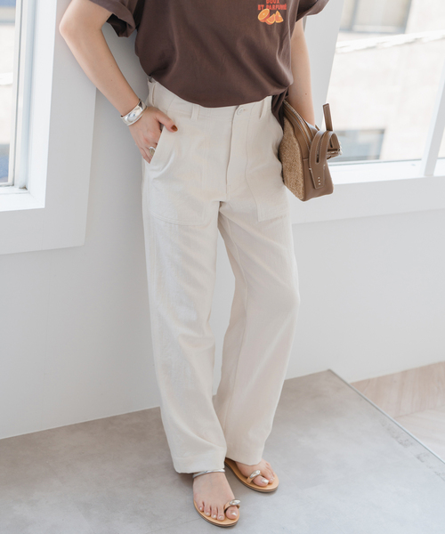 Spick＆Span パンツ リネンライクルーズベイカーパンツ