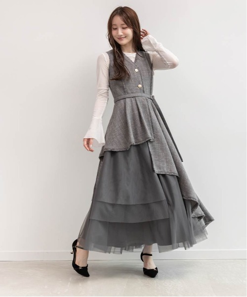 【タグ付き新品】チュールレイヤードジャケットワンピース ランダ RANDA チュールレイヤードジャケットワンピースRANDA公式サイト