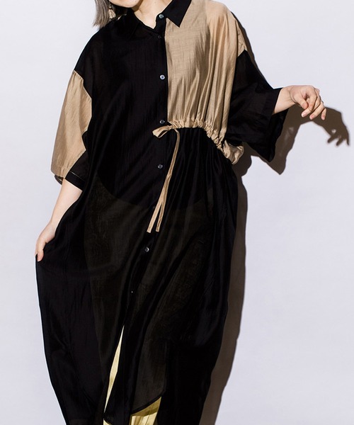 「OSMOSIS」 7分袖シャツ ONE SIZE ブラック レディース