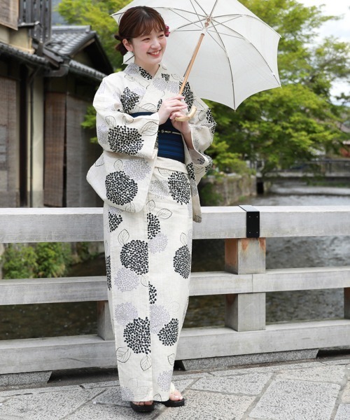 綿　浴衣　縞　なでしこ 2040-19049_p1.jpg