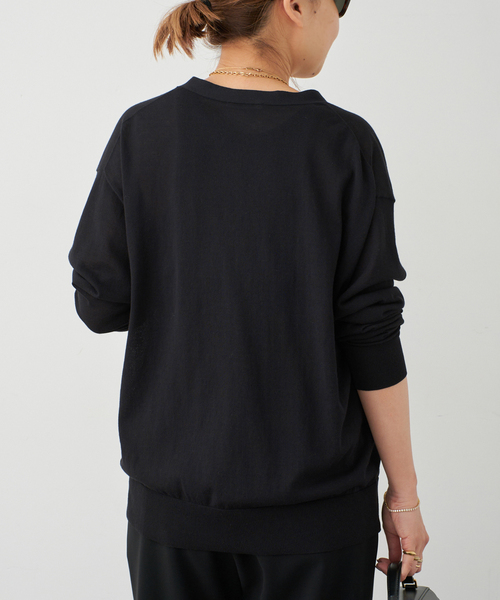 【美品】ドゥーズィエムクラス　リブカーディガン　ブラック Deuxieme Classe（ドゥーズィエムクラス） カーディガン 追加 *DINER