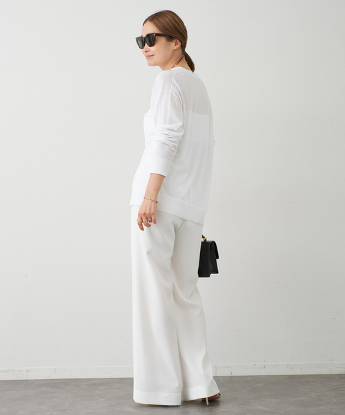 Fine Cotton Vネック　カーディガン ホワイト　白　美品 Fine Cotton Vネック カーディガン ホワイト 白 美品 Fine Cotton V