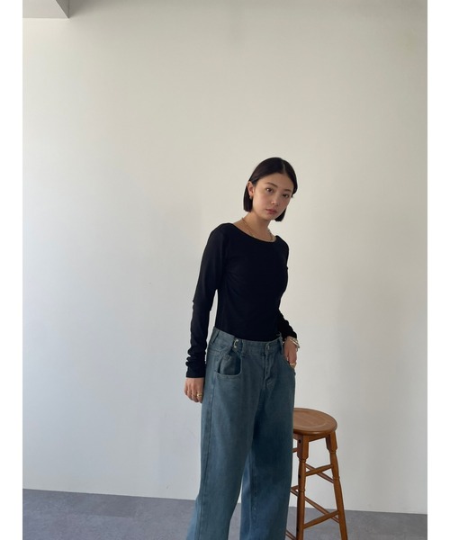 HANNE 「HANNE」 長袖カットソー FREE ブラック レディース
