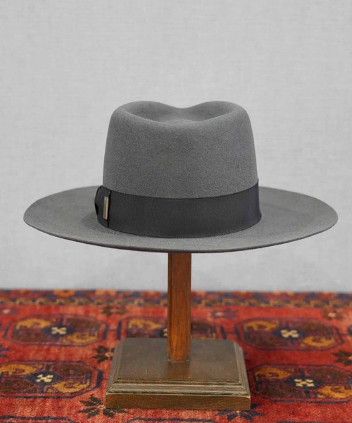 Mr.fatman ウールフェルトハット グレー リボン付き Mr.FATMAN J.J. WILLIAMS FEDORA By Mr.FATMAN ミスターファットマン