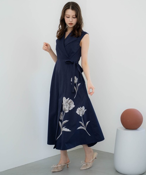 ノエラ　ワンピース ノエラ Noela ぼかしフラワー柄ワンピース （ピンク