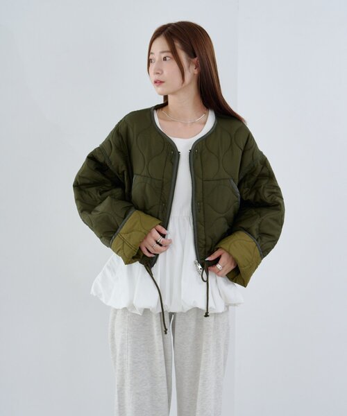 ジャケット・アウター Kisa ボアフルジップスタンドネックブルゾン(S ベージュ): ジャケット