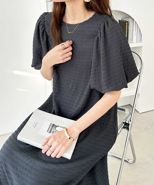 「GeeRA」 半袖ワンピース MEDIUM ブラック レディース_画像5