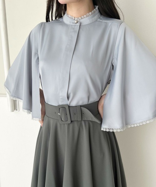 ara　新品未使用　ケープスリーブブラウス an another angelus（アンアナザーアンジェラス） ブラウス シャツ