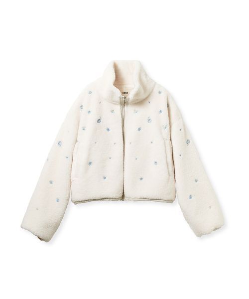 FURFUR（ファーファー） ブルゾン アウター フラワービーズ刺繍ボア
