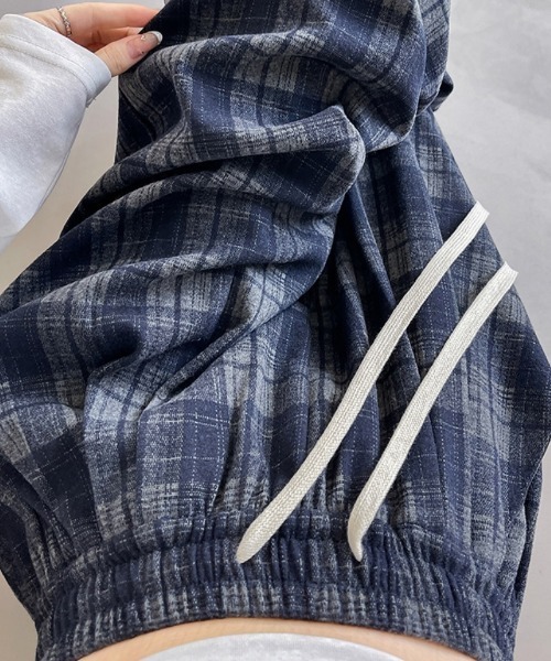 パンツ チェック柄 イージーワイドパンツ レディース : ZOZOTOWN Yahoo