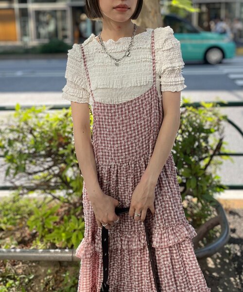 「w closet」 半袖カットソー FREE オフホワイト レディース_画像5