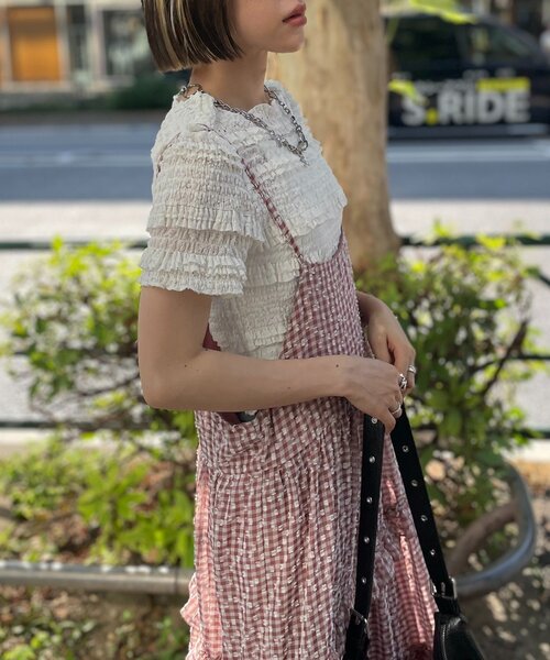 「w closet」 半袖カットソー FREE オフホワイト レディース_画像6