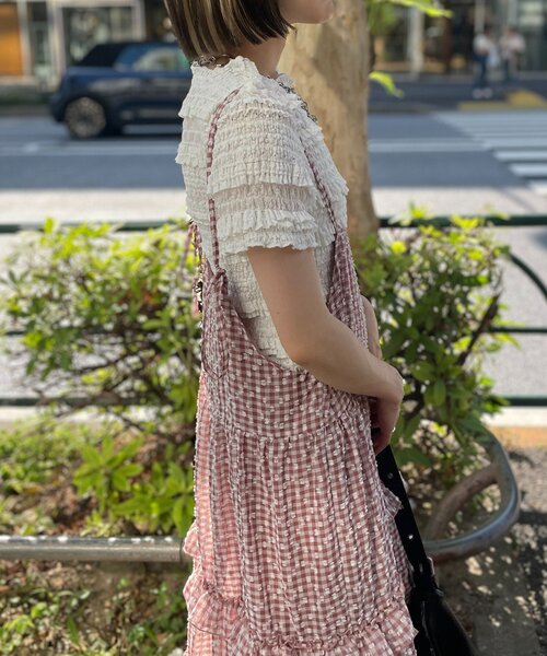 「w closet」 半袖カットソー FREE オフホワイト レディース_画像7