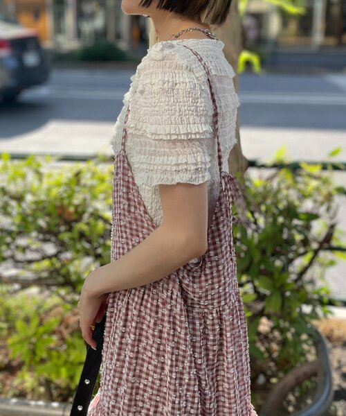 「w closet」 半袖カットソー FREE オフホワイト レディース_画像8