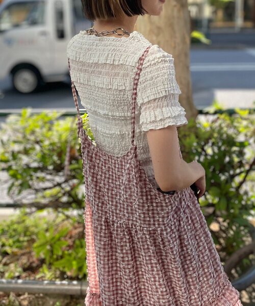 「w closet」 半袖カットソー FREE オフホワイト レディース_画像9