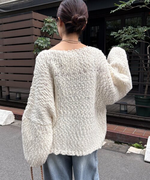 DouDou（ドゥドゥ） ニット セーター ウールスラブロービングニット