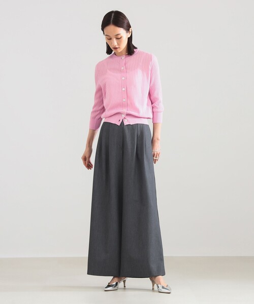 Demi-Luxe BEAMS - 【新品未使用】SLOANE / シルク ワイドリブ Ｖネックカーディガン　レッド Demi-Luxe BEAMS（デミルクス ビームス） カーディガン SLOANE / 14