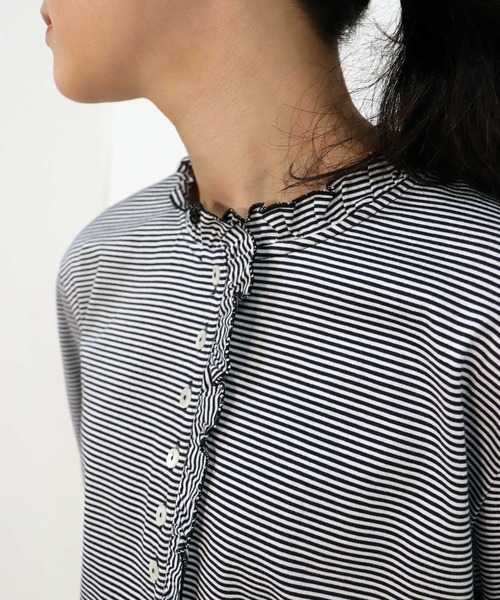 「haupia」 7分袖カットソー MEDIUM ブラック レディース_画像5