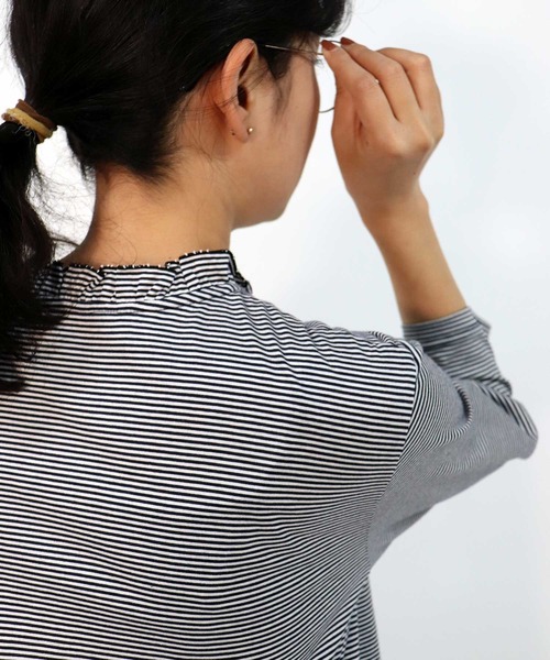 「haupia」 7分袖カットソー MEDIUM ブラック レディース_画像7