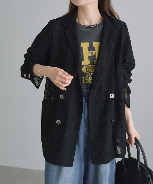 「PUAL CE CIN」 テーラードジャケット FREE ブラック レディース_画像8