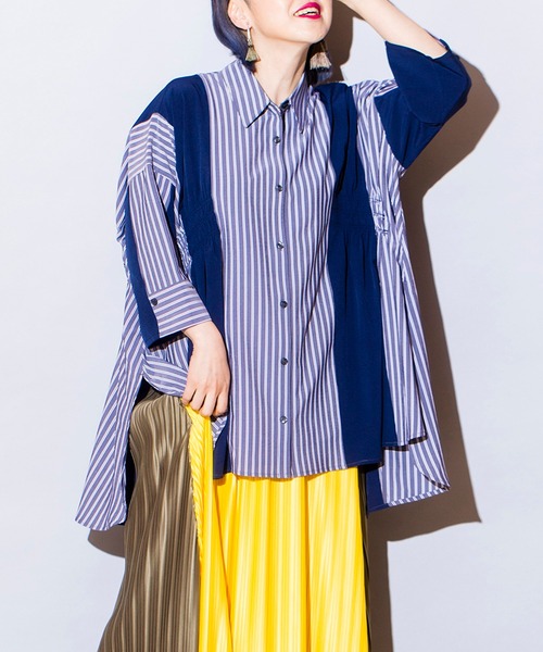 「OSMOSIS」 7分袖シャツ ONE SIZE イエロー レディース_画像2