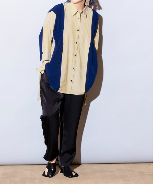 「OSMOSIS」 7分袖シャツ ONE SIZE イエロー レディース_画像3