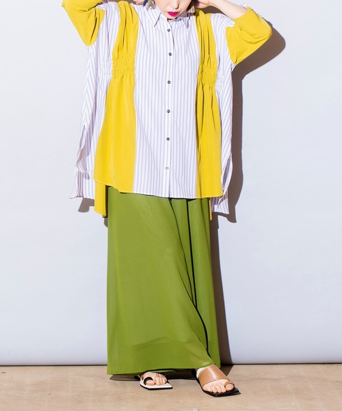 「OSMOSIS」 7分袖シャツ ONE SIZE イエロー レディース_画像6