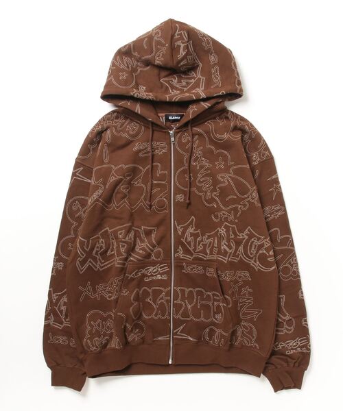 XLARGE（エクストラ ラージ） ジップアップパーカー X-LARGE ブラウン
