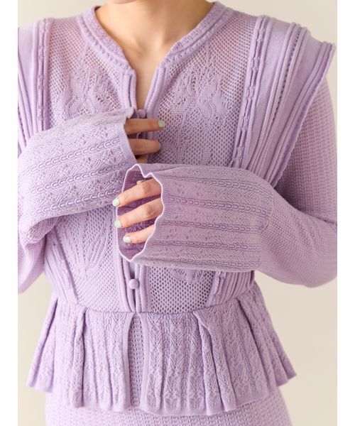 LILY BROWN（リリーブラウン） ワンピース スイッチングクロシェニット