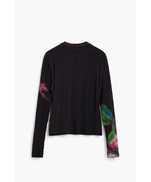 Desigual（デシグアル） tシャツ ピクセル風花グラフィック ブラック 