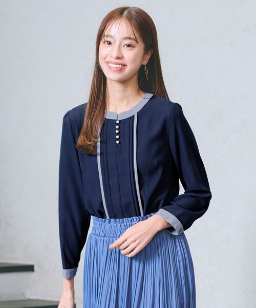 「Tiaclasse」 長袖ブラウス X-LARGE ベージュ系その他 レディース_画像3