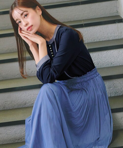 「Tiaclasse」 長袖ブラウス X-LARGE ベージュ系その他 レディース_画像4