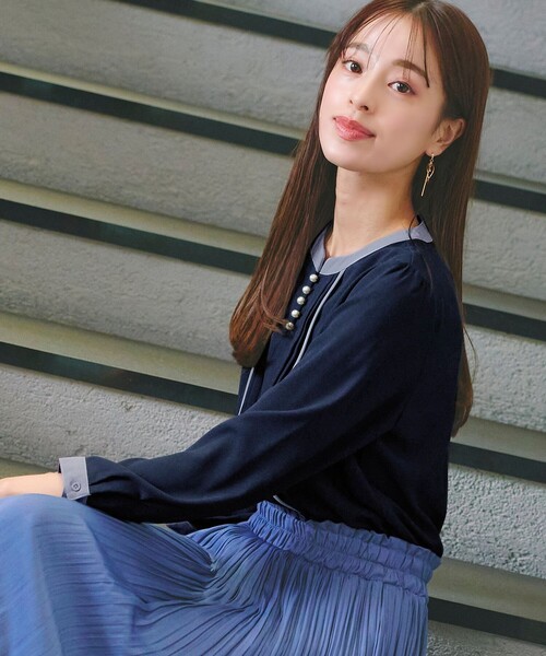 「Tiaclasse」 長袖ブラウス X-LARGE ベージュ系その他 レディース_画像6