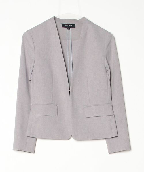 UNTITLED ノーカラージャケット ライトグレー サイズ1 新品未使用 UNTITLED（アンタイトル） ノーカラージャケット 00 ライトグレー
