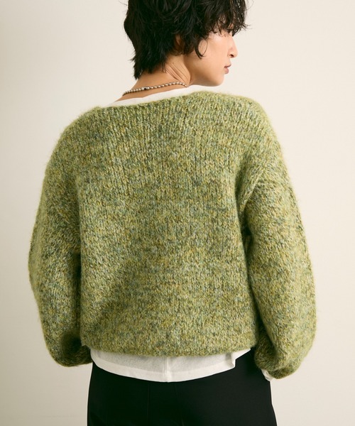 uchi. ニット セーター ミックスヤーンVネックニットプルオーバー