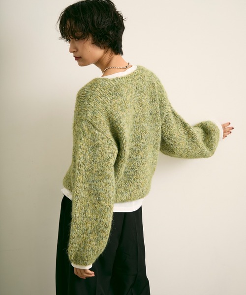 uchi. ニット セーター ミックスヤーンVネックニットプルオーバー