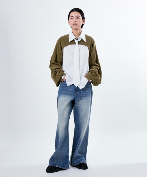 「M TO R」 タートルネックニット FREE カーキ レディース_画像2