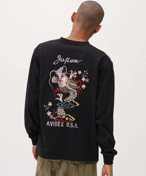 超希少❣️AVIREX ドラゴン&スネーク 超希少サイズ2XL 各芸能人御用達‼️ AVIREX（アヴィレックス） tシャツ SOUVENIR L/S T-SHIRT ”DRAGON＆