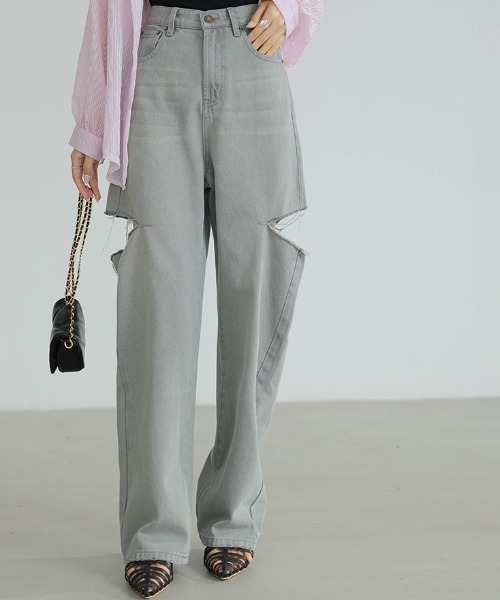 「COCOMOMO」 デニムパンツ M ホワイト レディース_画像7