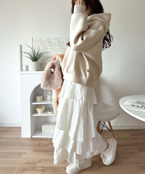 「Java」 プルオーバーパーカー X-LARGE ベージュ レディース_画像7