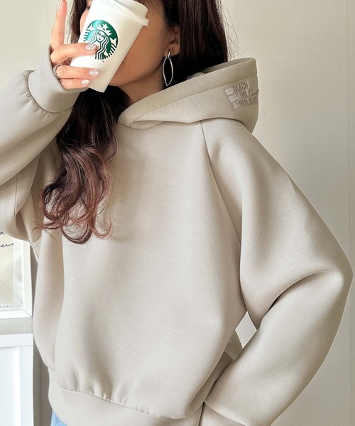 「Java」 プルオーバーパーカー X-LARGE ベージュ レディース_画像8