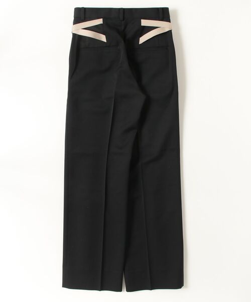 スラックス パンツ WOOL DOBBY SIDE STRAP TROUSERS レディースの画像