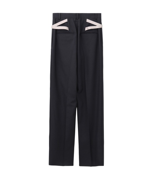 スラックス パンツ WOOL DOBBY SIDE STRAP TROUSERS レディースの画像