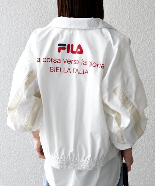 FILA レディースジャケット Lサイズ ホワイト FILA（フィラ） ブルゾン アウター 「SHIPS any別注」FILA:「洗濯機