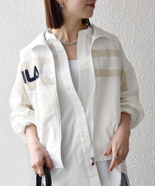 FILA レディースジャケット Lサイズ ホワイト FILA（フィラ） ブルゾン アウター 「SHIPS any別注」FILA:「洗濯機